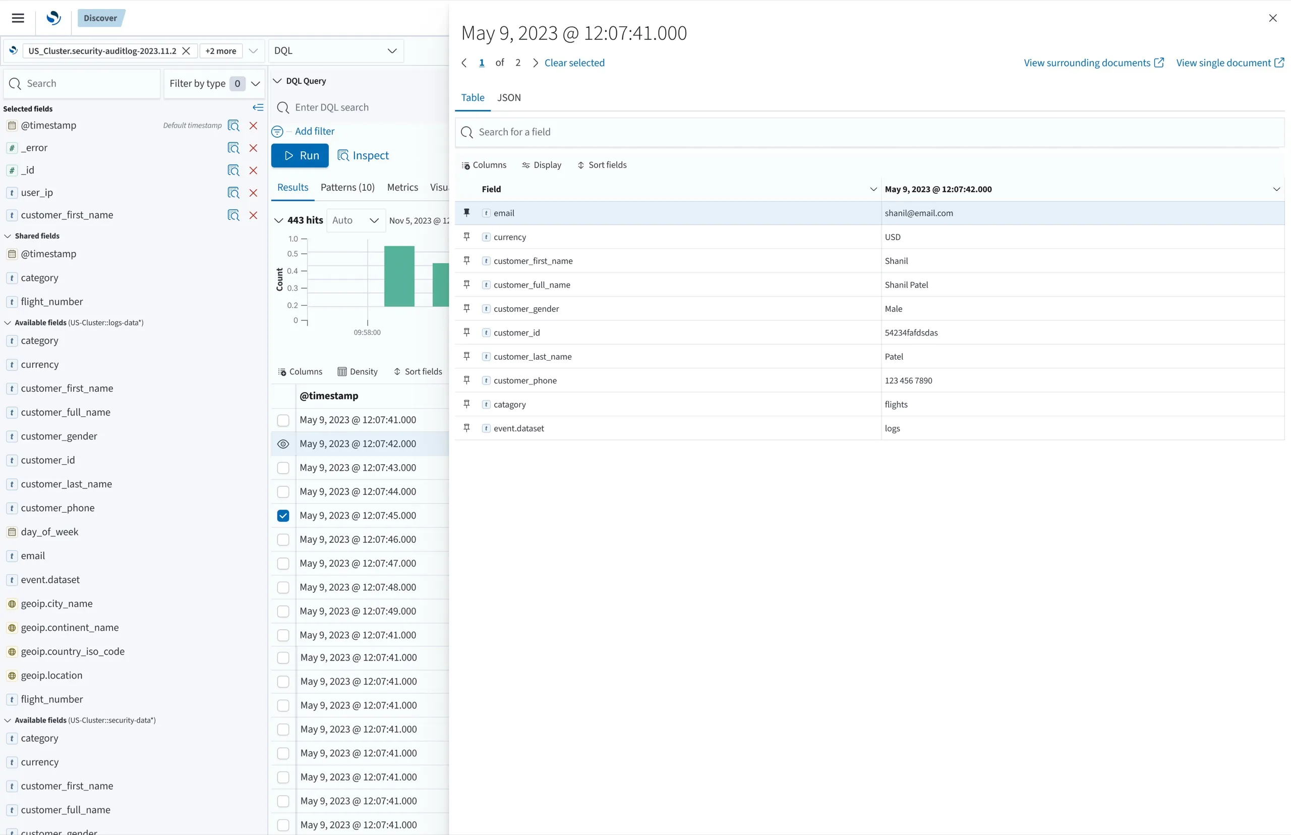 The unified Discover and Inspect experience in OpenSearch Dashboards