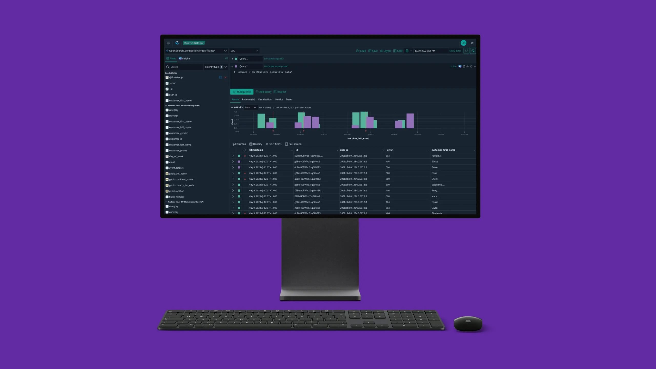 OpenSearch Dashboards Data Explorer interface